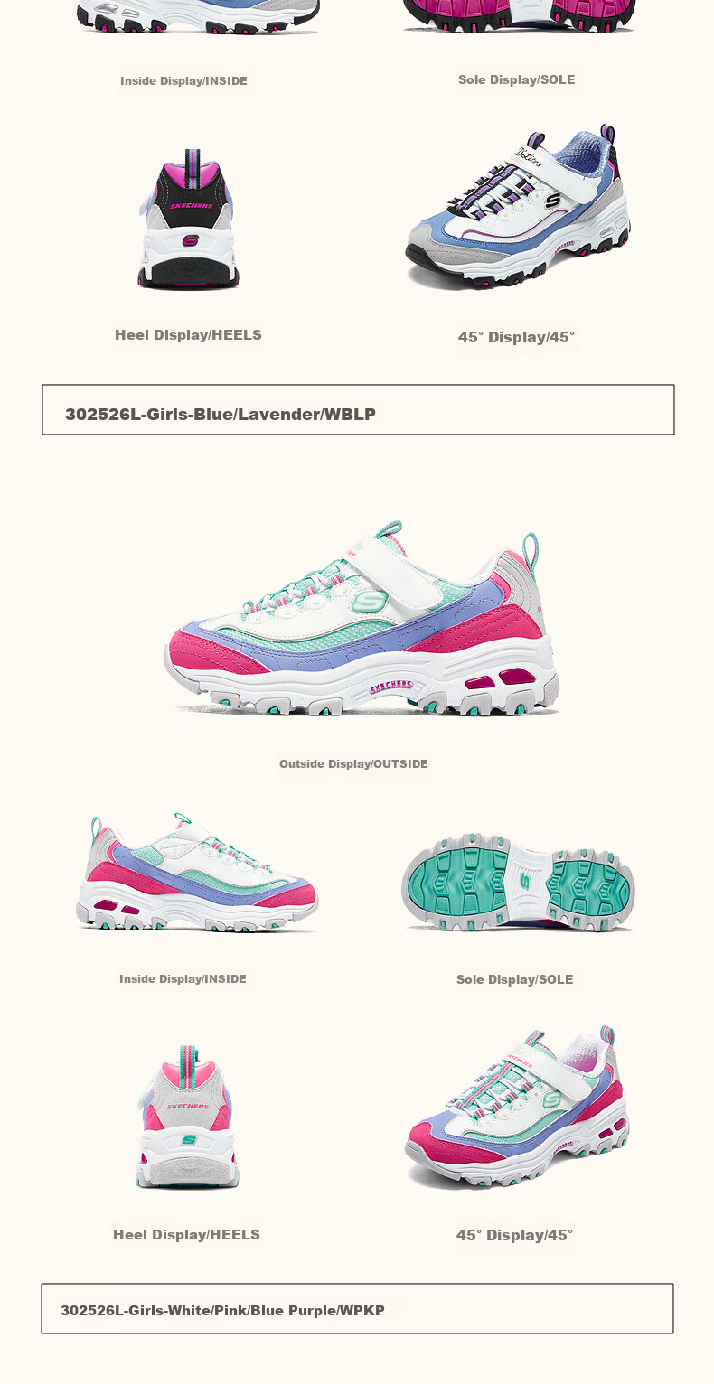 Skechers Kids' Self-Owned Milk Tea Bear Children's Shoes Autumn and Winter Girls' Sports Shoes Big Kids' Running Shoes Panda Shoes 302526L 31