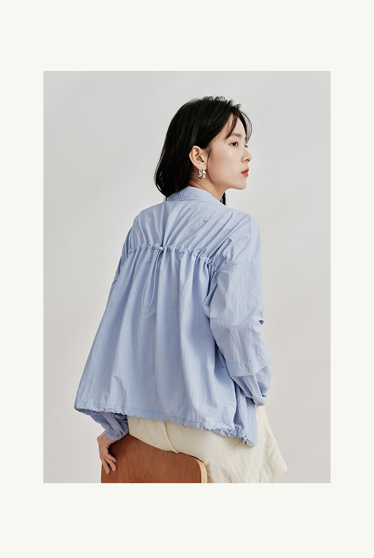 INMAN UPF100+ Sun Protection Shirt for Women, Summer Fashion Blouse Jacket, Bean Green Color, Size L 34