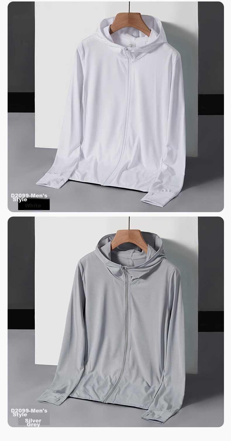 JEEP SPIRIT Sun Protection Clothing for Men And Women, Couples Style, Cool Lightweight Breathable Fashion Versatile Skin Coat Sunscreen Jacket, Silver Gray 4XL 21