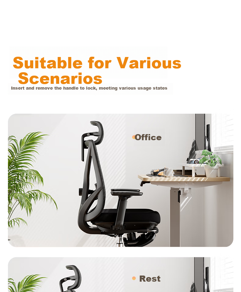 Deli KF230-J Ergonomic Chair, Computer Chair, Home Office Chair, Reclining Gaming Chair with Footrest, Black 4