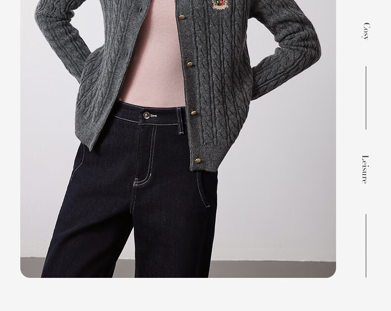 Navigare Italian Small Sailboat Autumn And Winter Women's All-Wool Jacket, Cable Knit Sweater Cardigan 2334094508 M 36