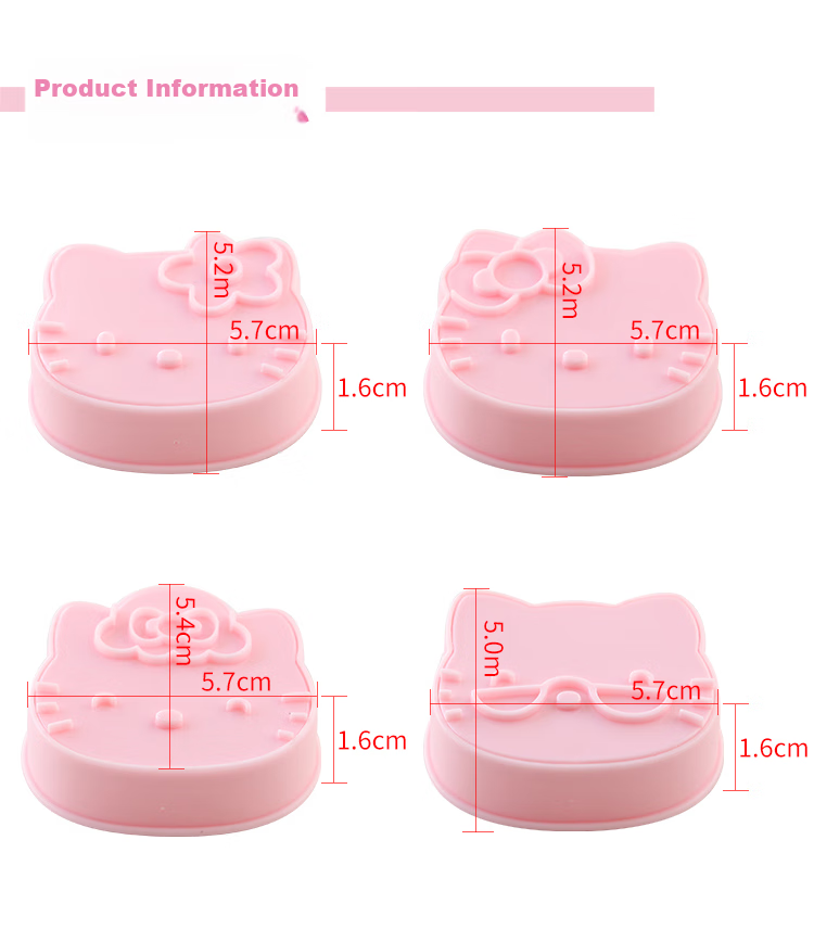 Xuechu KT Watermelon-Shaped Cute Cartoon Steamed Bun, Layer Cake, Biscuit And Cookie Mold Set of Four Pieces 8