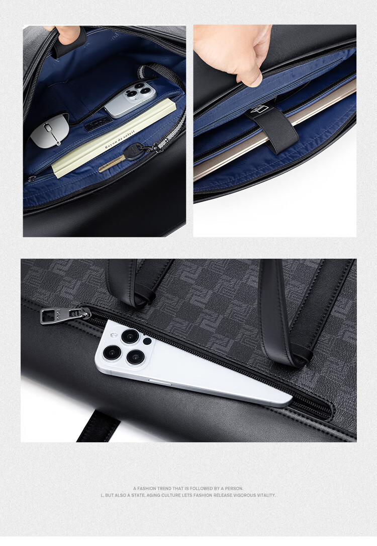 POLO Briefcase, Men's Business Handbag, 16-Inch Laptop Bag for Men, Commuter Shoulder Bag, Durable Crossbody Bag for Me 9