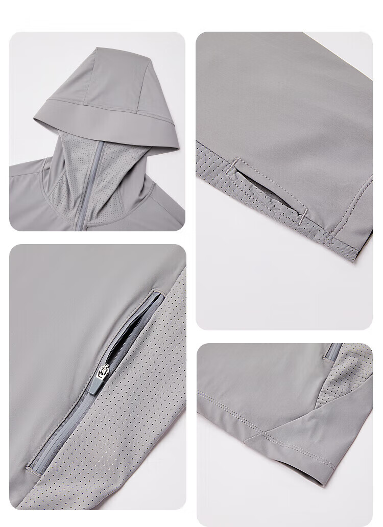 BOSIDENG Sun Protection Jacket for Men, Summer Outdoor Ice Silk Original Yarn Fishing Shirt, Cool Breathable Sports Cycling Hooded Coat 28
