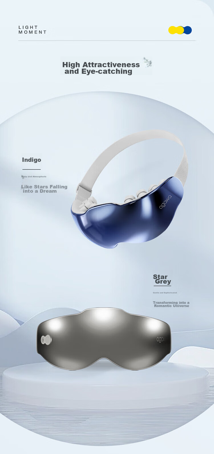 OGAWA Eye Massager with Heat Therapy, Visualized Eye Fatigue Relief Device, Practical Birthday And Holiday Gift for Parents, Elders, Boyfriends, Girlfriends, 2526 Star Gray 16
