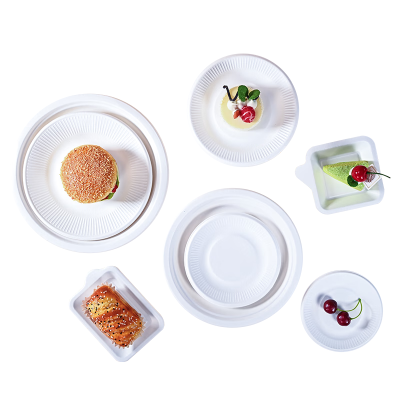 Babike Disposable Paper Plates, Cake Plates, Barbecue Plates, Western-Style Plates, Handmade Art Paper Plates, 5 Inches, 20 Pieces
