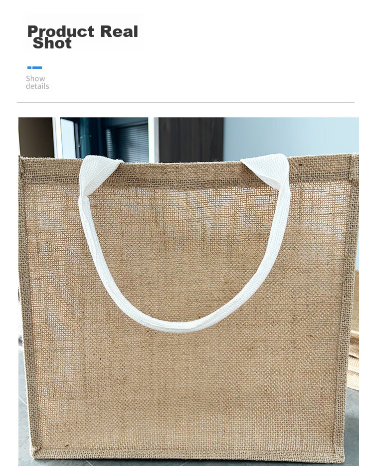 Pangdaidai Thickened Wear-Resistant Linen Bag, Handbag, Gift Bag, Large Size Commuter Work Shopping Bag 7