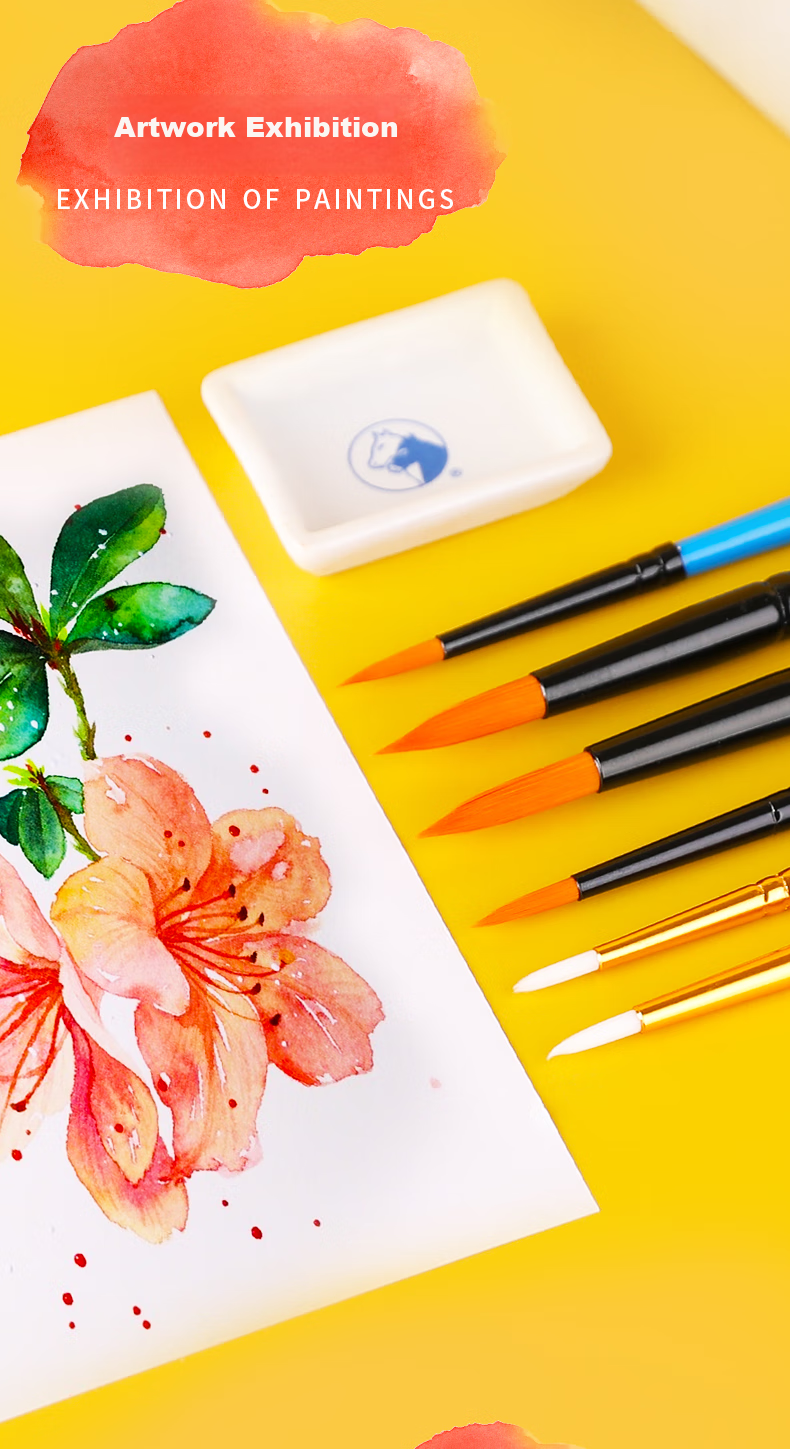 Marie's 3-Piece Nylon Watercolor Brush Set for Beginners, Painting Watercolor Brushes for Children And Students, Hand-Drawn Painting Brushes for Art Students, Professional Paint Watercolor Brushes G1143 9