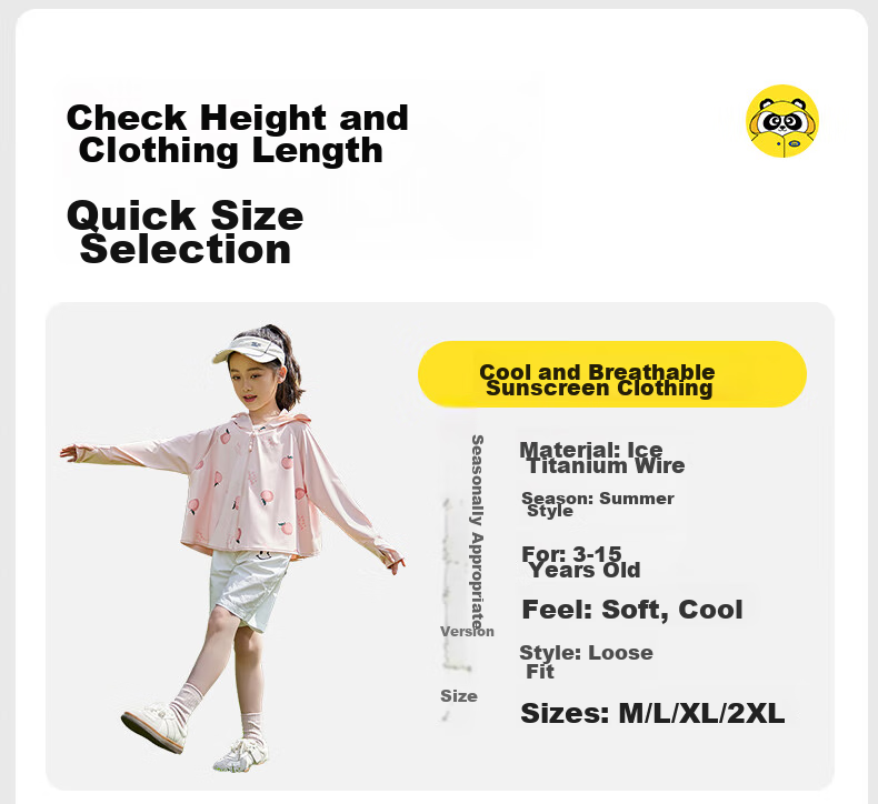 Moremerry Children's Sun Protection Clothing, Boys And Girls Sun Protection Garment, Summer Ice Silk Cool Feeling Baby Sun Protection Jacket Shawl, Peach Color, Size L 21