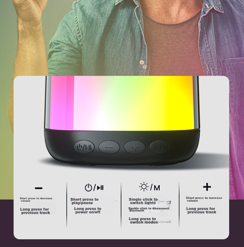HP S05 Bluetooth Speaker, Dome-Shaped Color-Changing Speaker, Computer And Mobile Phone Home Mini Subwoofer, Small Portable Outdoor Wireless TWS Interconnected Speaker 17