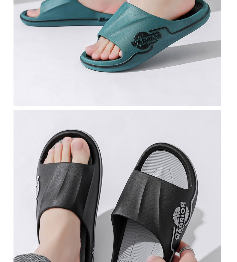 Huili Sports Slippers for Men, Indoor And Outdoor Wear, Comfortable Bathroom Soft Cushioning Non-Slip HL3986 Dark Green Black Size 44-45 27