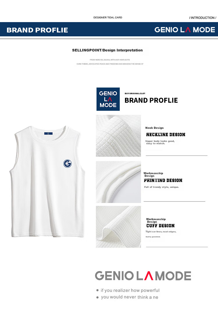 GENIOLAMODE Men's Tank Top, Simple And Stylish, Thin Sleeveless Vest, Sports Fitness Waistcoat for Me 4