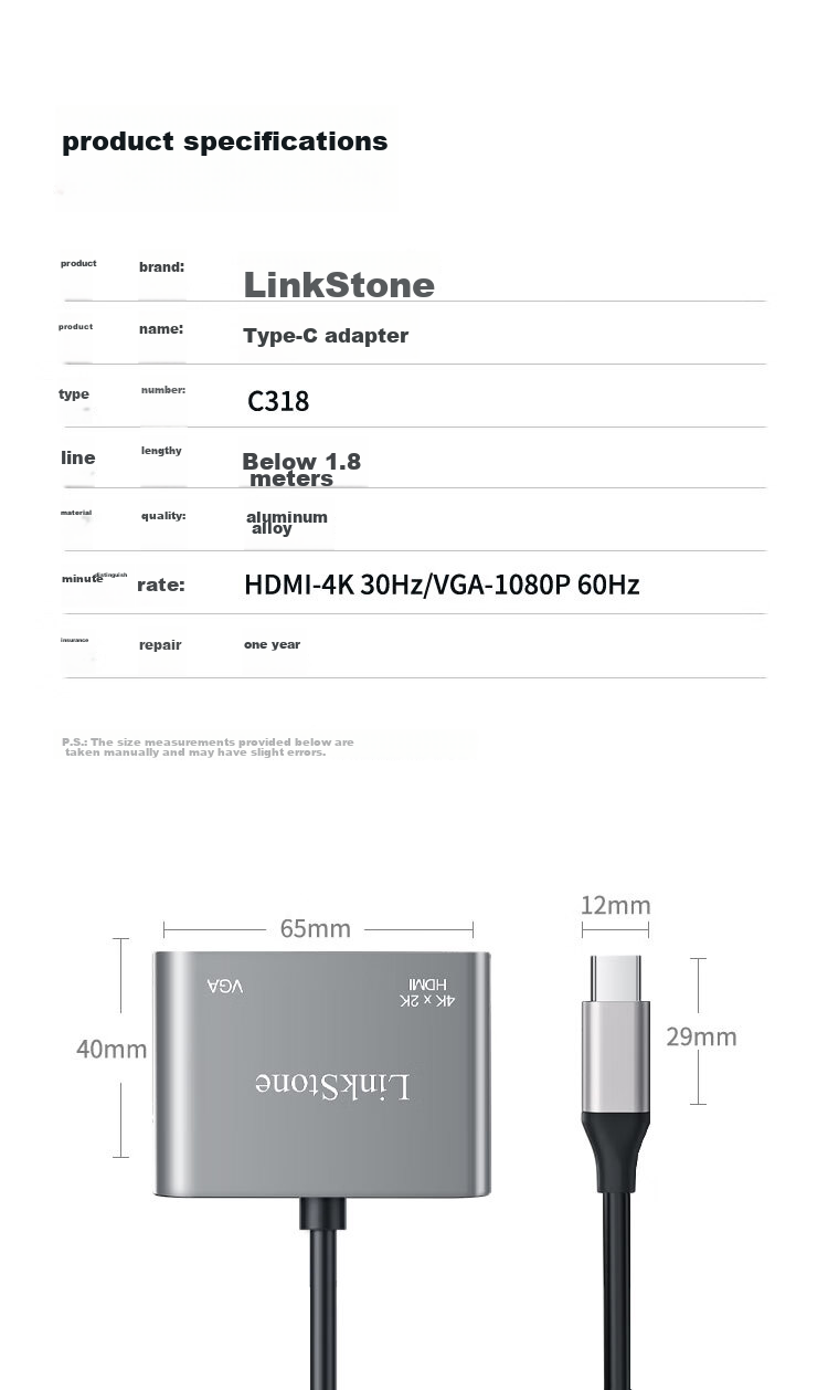 LinkStone Type-C to HDMI Expansion Dock, Apple Computer Adapter, MacBook Converter, USB 3.0 Hub Splitter, Switch Expansion Dock, Phone to TV Adapter 14