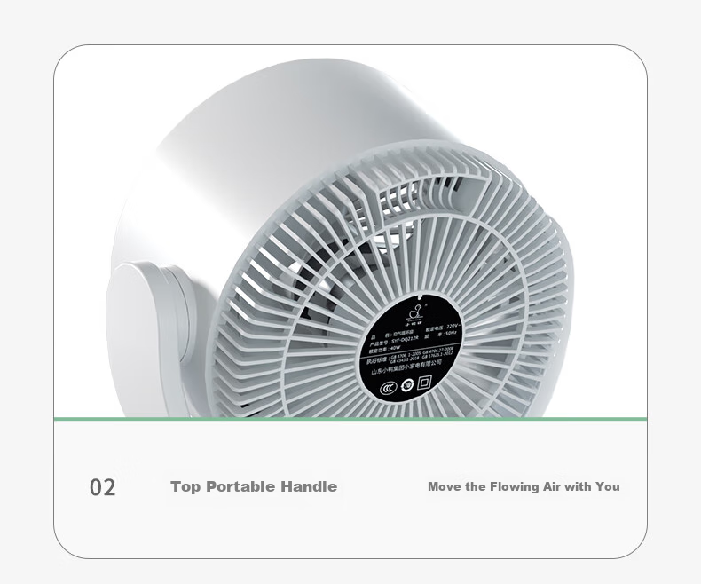 VCJ [German Brand] Air Circulation Fan, Electric Fan for Home Use, Desktop Fan, Energy-Saving, Quiet Operation, Mechanical Knob, Oscillating Head, 3m Cord, DQ212R 18