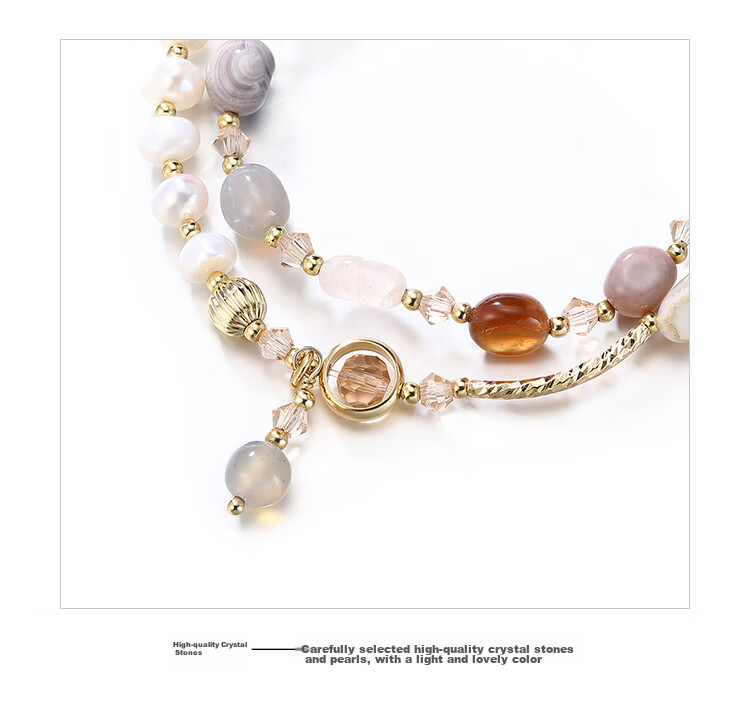 Clect Double-Layer Crystal Bracelet for Women, Versatile Design Beaded Bracelet, Fresh Jewelry, Birthday Gift for Girlfriend 9
