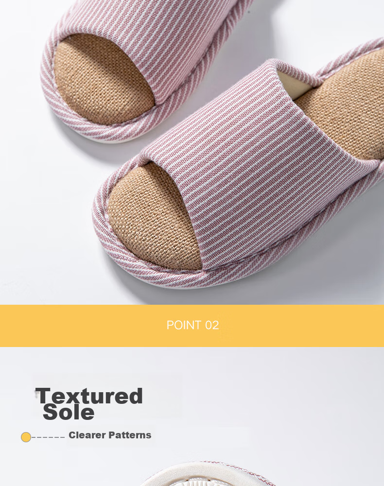 GUOLUOFEI Japanese-Style Linen Slippers for Men, Home Cotton And Linen Casual Couple Slippers for All Seasons, Khaki Color, Size 40-41 7