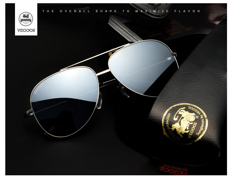 VEGOOS Men's Classic Aviator Frog Sunglasses Stylish Driving Sun Protection UV Sunglasses Gift 3107 5