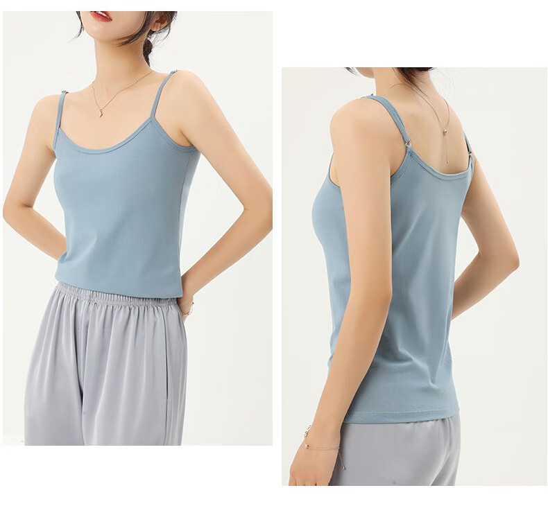 LangSha Women's Summer Camisole Tank Top, Australian Ice-Cotton Elastic Undershirt, Slim-Fit Inner Wear Or Outer Wear Base Layer, Cherry Blossom Pink, M 11