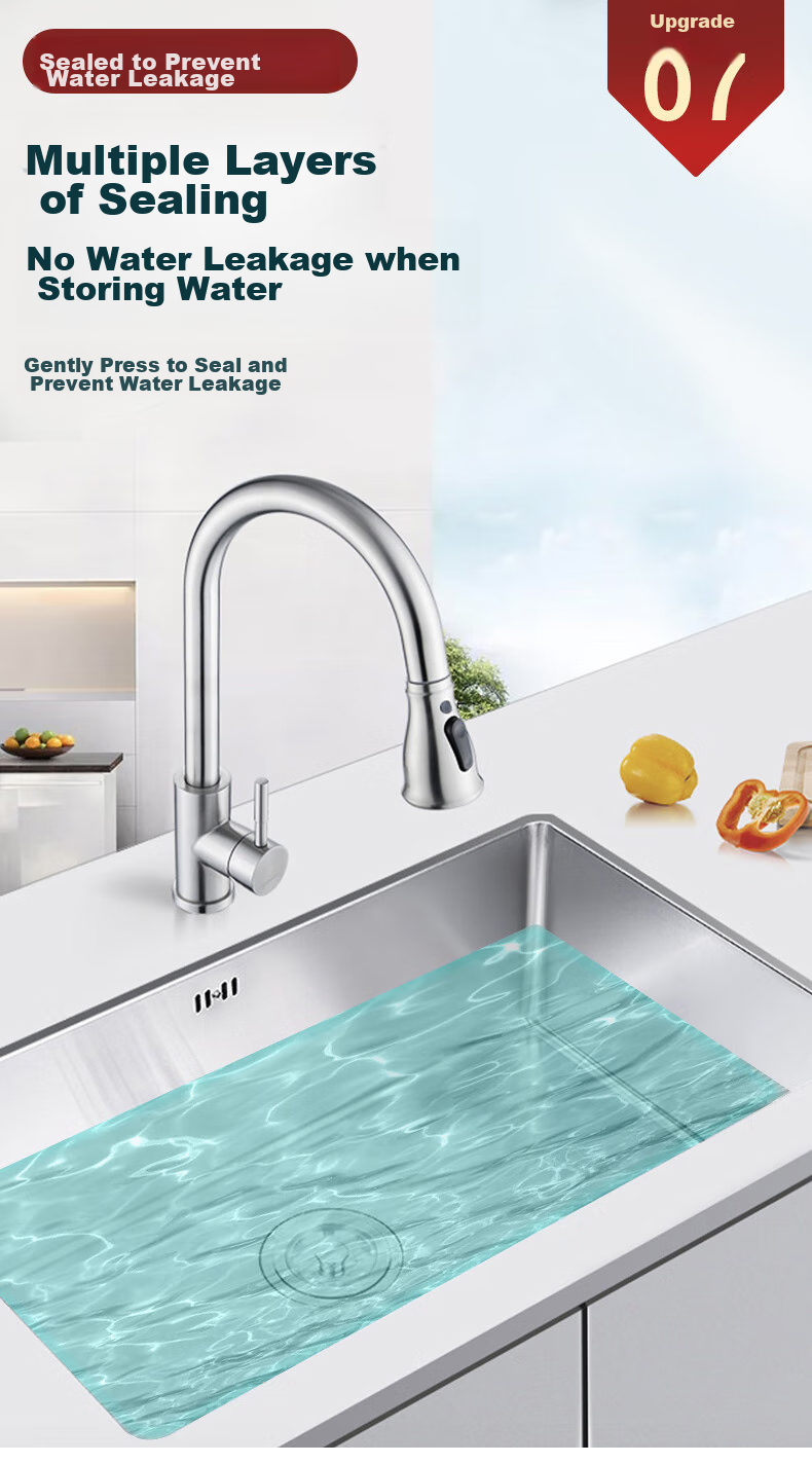 Pollock Kitchen Double Sink Strainer, Vegetable Washing Basin Drain Stopper, Spring-Loaded Filter Core, Stainless Steel Odor Prevention Device SCX-S 12
