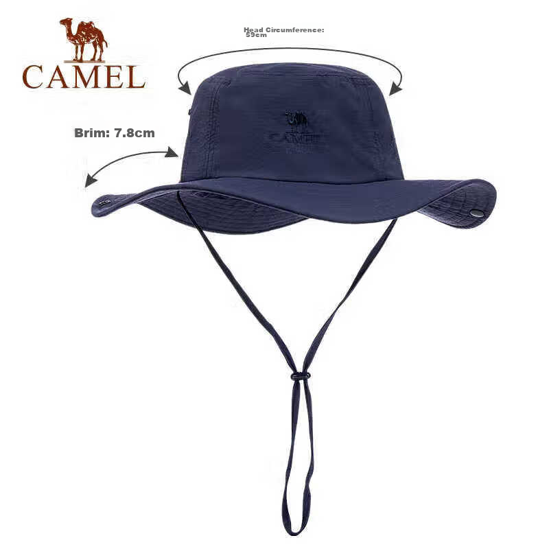 CAMEL Fisherman Hat for Men And Women, Summer Lightweight Large Head Circumference Sun Protection Hat, Wide Brim Face-Covering Large-Edge Hat