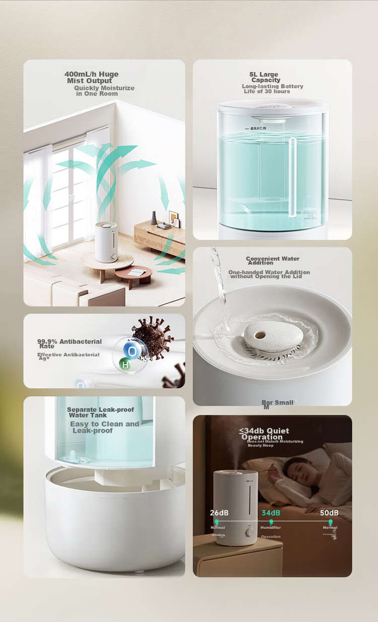 Bear Humidifier for Home Bedroom, Air Moisturizing for Mothers And Babies, Specialized for Rhinitis And Antibacterial, Office Desktop Small Air Conditioner Humidifier JSQ-Z50G2 2