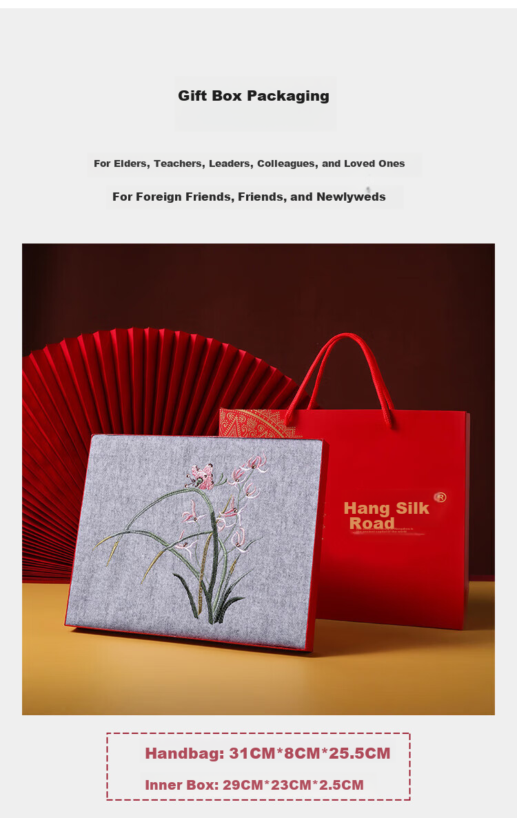 Hangsilu Pure Wool Scarf for Women, Embroidered Shawl, Elderly Neck Warmer, Mid-Autumn Festival Gift for Mom And Elders, High-End Birthday Present 11