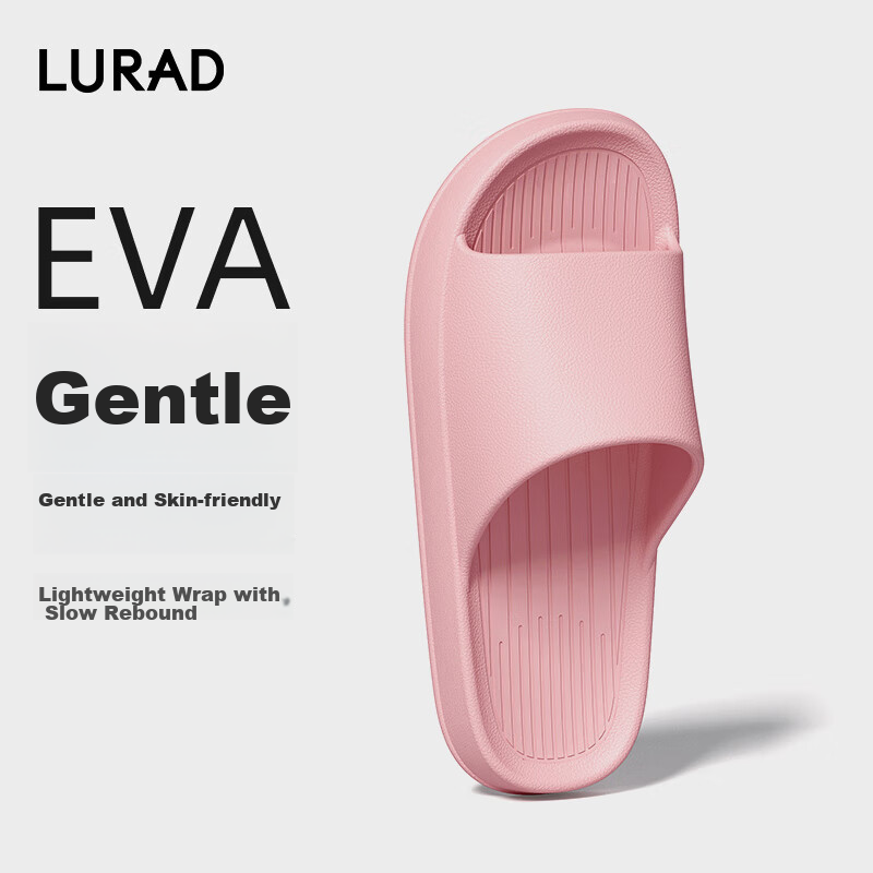 LURAD Slippers for Men, Summer Shower Soft-Soled Home EVA Antibacterial Deodorant Indoor Non-Slip Bathroom Sandals for Women, Pink, Size 37-38
