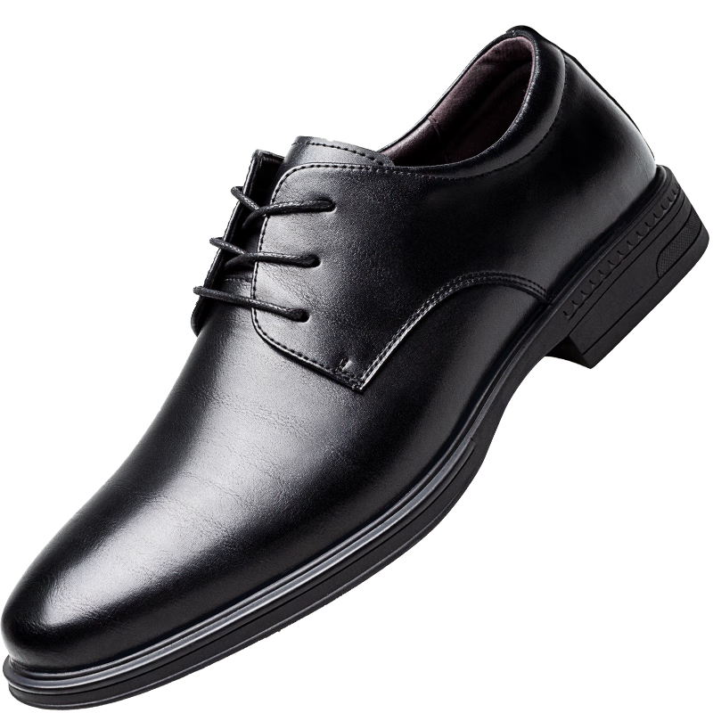 EGCHI Men's Leather Shoes, Business Formal Dress British Style Commuter Shoes, 1618 Black (Twill), Size 38