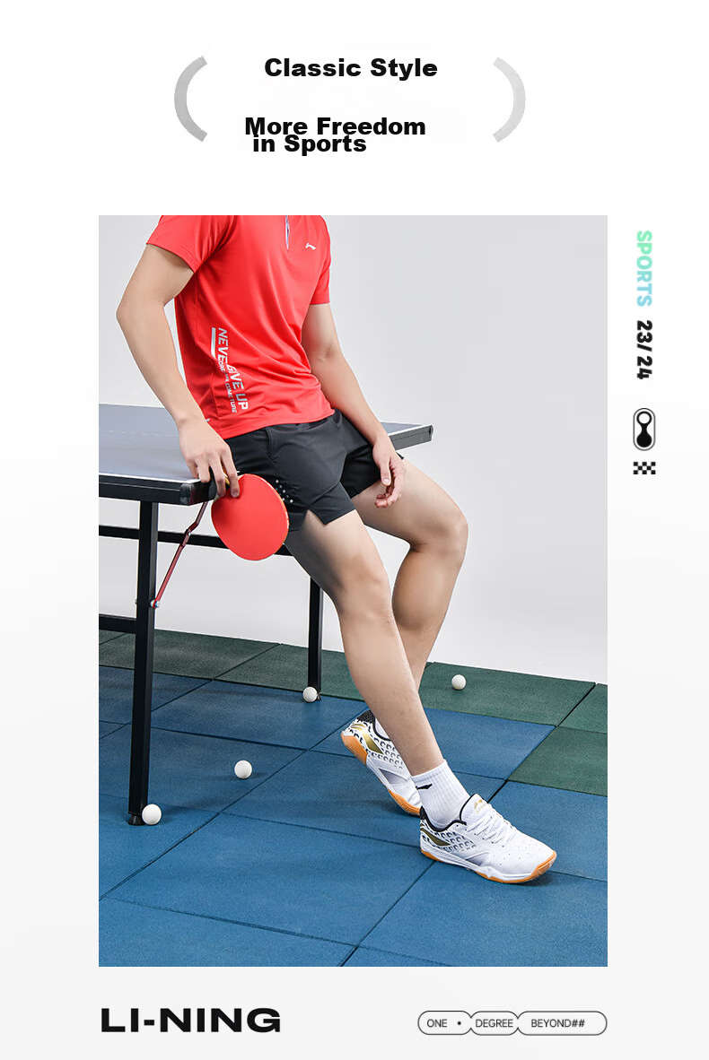 Li-Ning Badminton Shorts for Men, Spring And Summer Comfortable Breathable Sports Sweat-Absorbing Competition Training Pants, Black, Size S 10