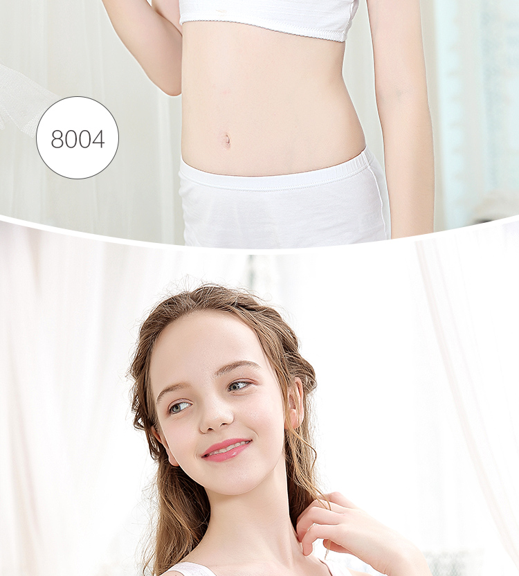 Hodo Girls' Bra, Children's Underwear Vest-Style Brassiere, Thin Mesh Camisole for Puberty And Middle School Students, X8004 155 12