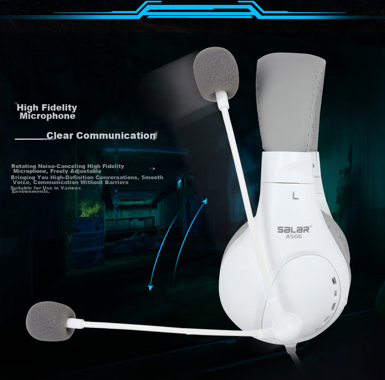 SaLaR A566N Headphones for English Listening And Speaking Exams, Online Classes, High School Entrance Exam, Human-Machine Dialogue with Microphone, 3.5MM Plug for Laptops, Black Single Plug 8