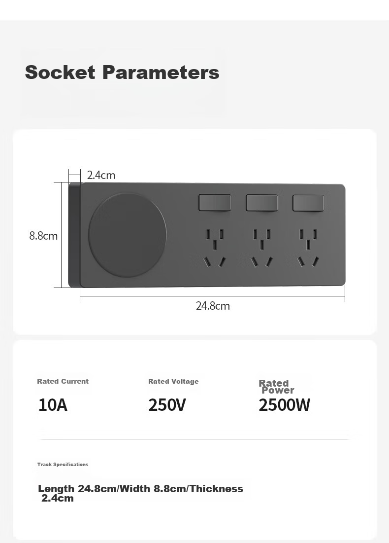 Xiya 86-Type Expandable Socket, 21-Hole Kitchen Extension Multi-Outlet Converter, Track Socket, Wireless Power Strip 14