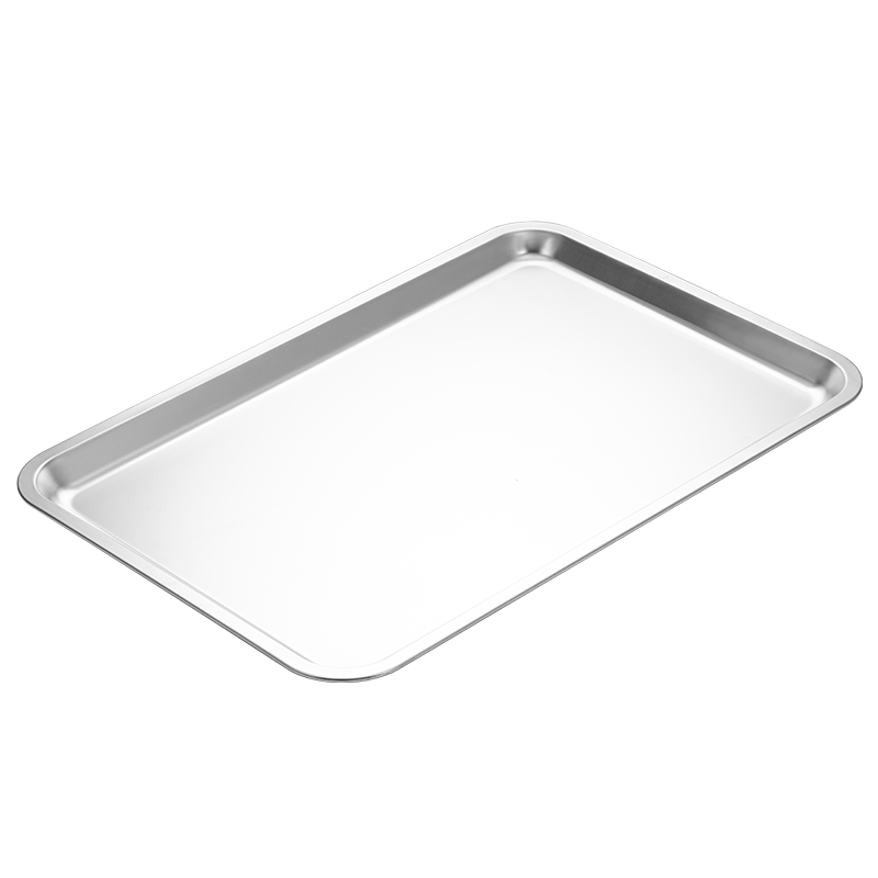 Jinyaoshi Stainless Steel Flat-Bottom Shallow Square Basin Rectangular Tray Steaming Plate, Serving Plate, Dumpling Plate, Fruit Plate GK-FP6040