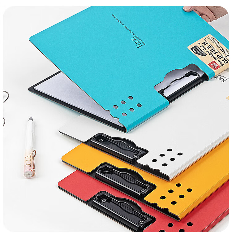 Fizz High-Quality A4 Vertical Thickened Hard File Folder/Leaving Board/Folded Board/Colorful Document Folder/Office Supplies Poetry Recitation Contract Board Exam Paper Storage Folder White A6381 11