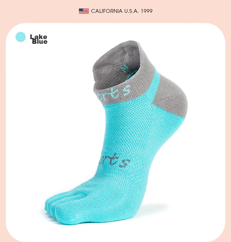 TFO Competition-Grade Quick-Dry Five-Toe Socks, Breathable Running Socks, Outdoor Hiking Trail Socks A2202310 Orange 14
