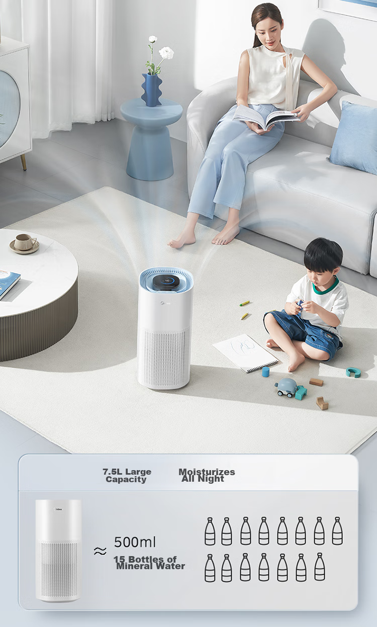 Midea [Xiaolanjing 800] Price Protection, 618 Non-Water Mist Air Humidifier for Home Bedroom, Pregnant Women, Mothers And Babies, Heating, Antibacterial, Small Atomizer, Gift Subsidy SZK-1Y80 4