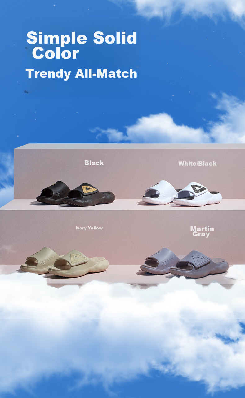 PEAK Taiji Cloud Slippers for Men, Summer Velcro Outdoor Wear, Thick Sole Soft Elastic Casual Couple Sports Slippers ET23027L 11