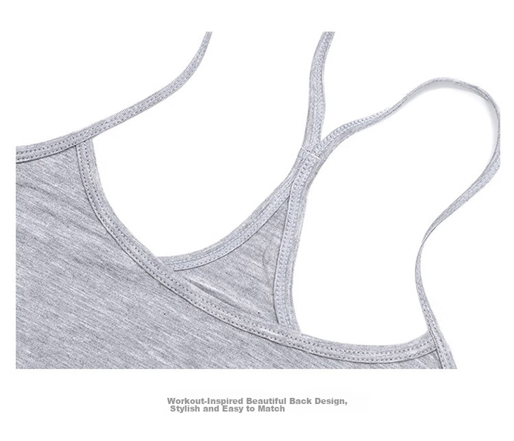 LangSha Women's Tank Top, Elastic Sleeveless Sports Undershirt Camisole, Gray, 1 Piece, One Size Fits All 19