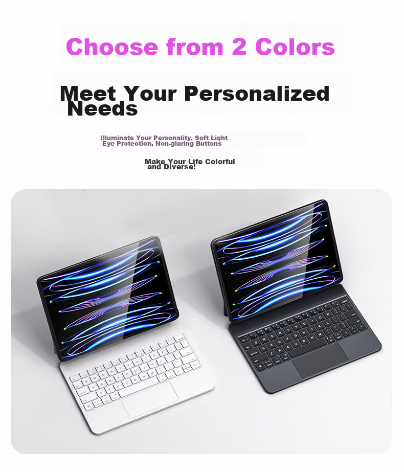 ALittleFlower Magnetic Floating Keyboard Case for IPad Pro And IPad Air 5 [Multi-Functional Touchpad] IPad Pro/Air 5/410.9 Student Gift New Year 25