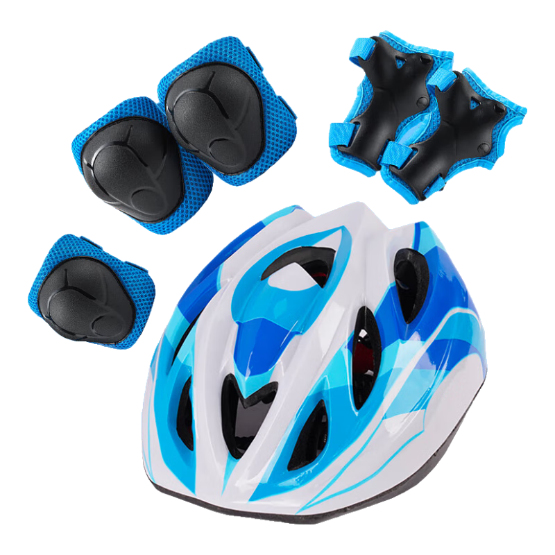 Osagie Ot6 Children's Helmet Protective Gear Set, Anti-Fall Roller Skates, Inline Skates, Skateboard, Balance Bike, Bicycle Knee Pads, Helmet, Blue