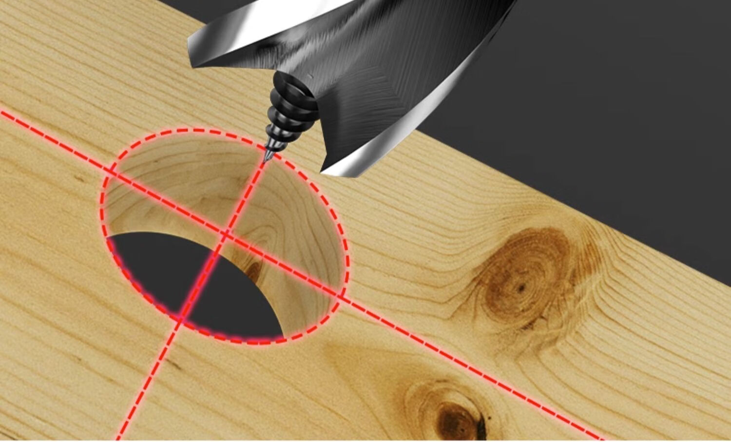 HUHAO Drill Bit Hole Puncher, Plastic And Wood Hole Cutter Tool, Hexagonal Shank Extended Woodworking Drill Bit Set 4