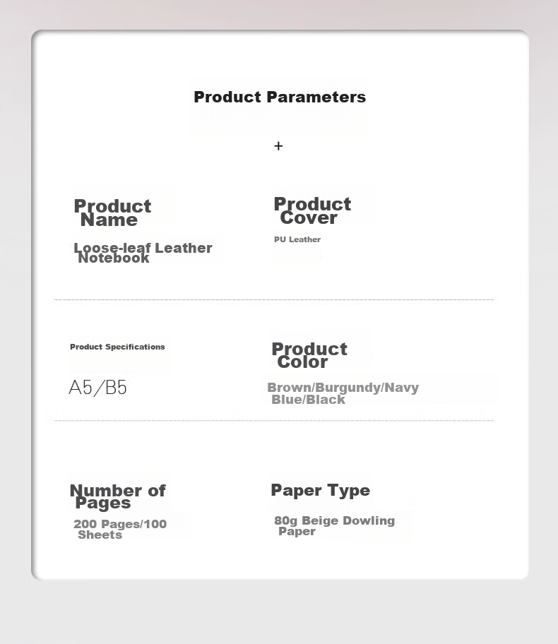 Xutong Loose-Leaf Notebook, B5 Size, Simple Leather Cover, 100 Sheets, 200 Pages, 9 Holes with Magnetic Clasp, Card Slots, for Office Meetings And Record Keeping, Detachable Loose-Leaf Notebook, Can Print LOGO 5