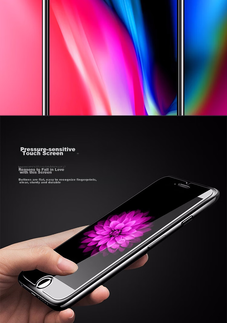 ESCASE [Two Pieces] IPhone 8 Plus/7 Plus/6S Plus Tempered Glass Screen Protector, High-Definition Screen Coverage Non-Water Gel Film, Front Glass Film 9