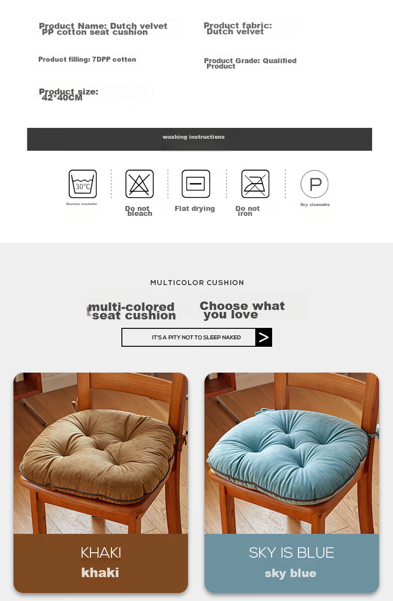 Fanyejia Thickened Chair Cushion, Office Long-Sitting Comfortable Seat Pad, Tatami Mat for Bay Window, Meditation Pillow, All-Season Universal Chair Cushio 12