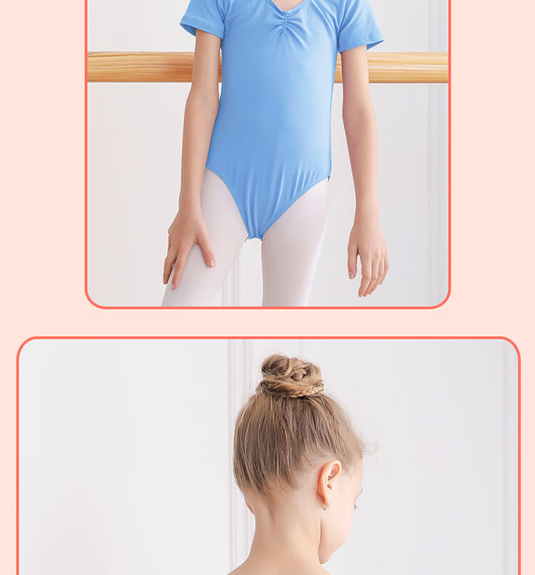 Aiwuge Children's Dance Leotard, Girls' Ballet Practice Outfit, Long-Sleeve One-Piece Dance Costume for Girls, Exam Uniform, Size 130 14