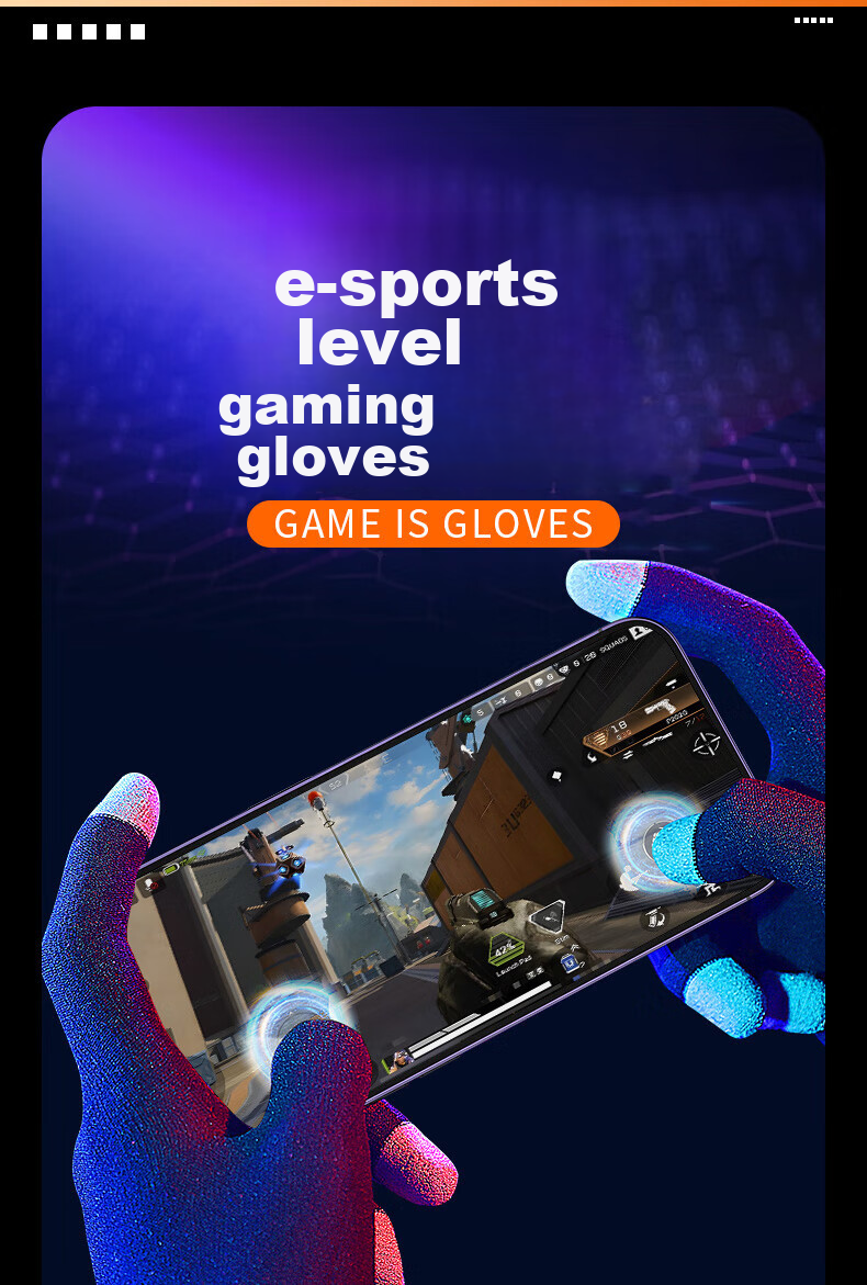 KOVOL Gaming Gloves, Anti-Slip Silver Fiber, for Mobile Games And Esports, Suitable for PUBG, Honor of Kings, Delta Force, Sweat-Proof, Heat-Insulating, Touchscreen Compatible, Professional Gaming Gloves for Various Games 1