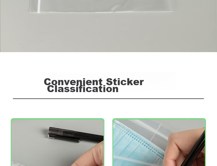 Deli Food Self-Sealing Bags Size 7 14*19cm Mask-Sized Waterproof Storage 40 Pieces (With Labels) 19253 6