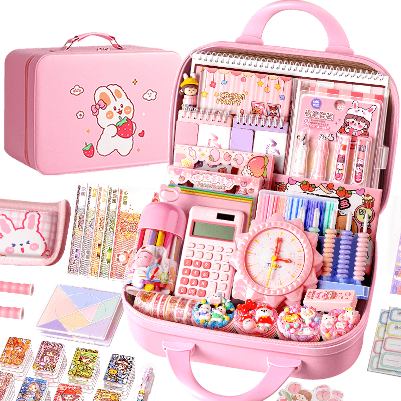 Shuxing [With Acrylic Markers] Student Stationery Set, Birthday Gift for Girls, Elementary School Students Grades 3-9, Back-To Gift Pack, Guka Children's Combination Lock
