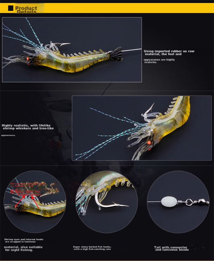 Feimiao Shihua Yaxia 3-Piece Set Lure Bait, Freshwater Bionic Soft Bait, for Bass And Snakehead Fish, Artificial Lure 3