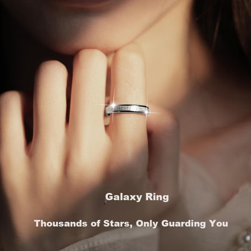 MANHE S925 Silver Ring, Couple Rings, One Pair of Engagement Diamond Rings, Open-End Style for Women And Men, End-Ring, Valentine's Day Gift